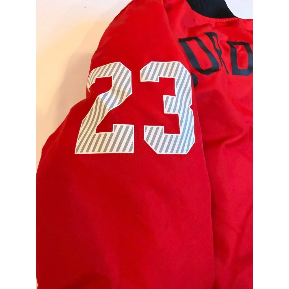 Jordan Boys Red Bomber Jacket Jumpman 23 Graphic Full Zip Coat 4T